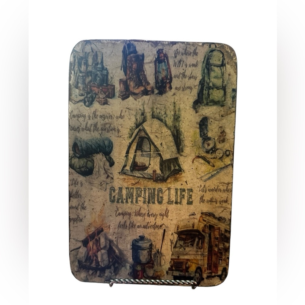 Hand Crafted Camping Life Decorative Cutting Board Decor